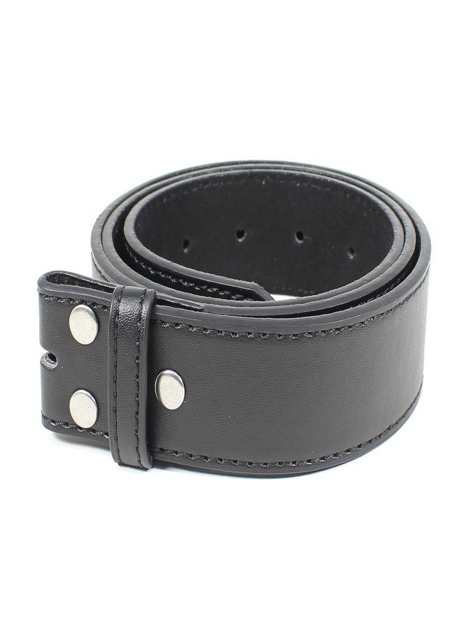 BC Belts حزام جلدي من بي سي بيلتس، ذو ملمس ناعم وحافة مخيطة، عرضه 1.5 بوصة، مزود بأزرار كبس (أسود - مقاس كبير) - Image 3